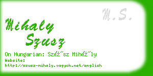 mihaly szusz business card